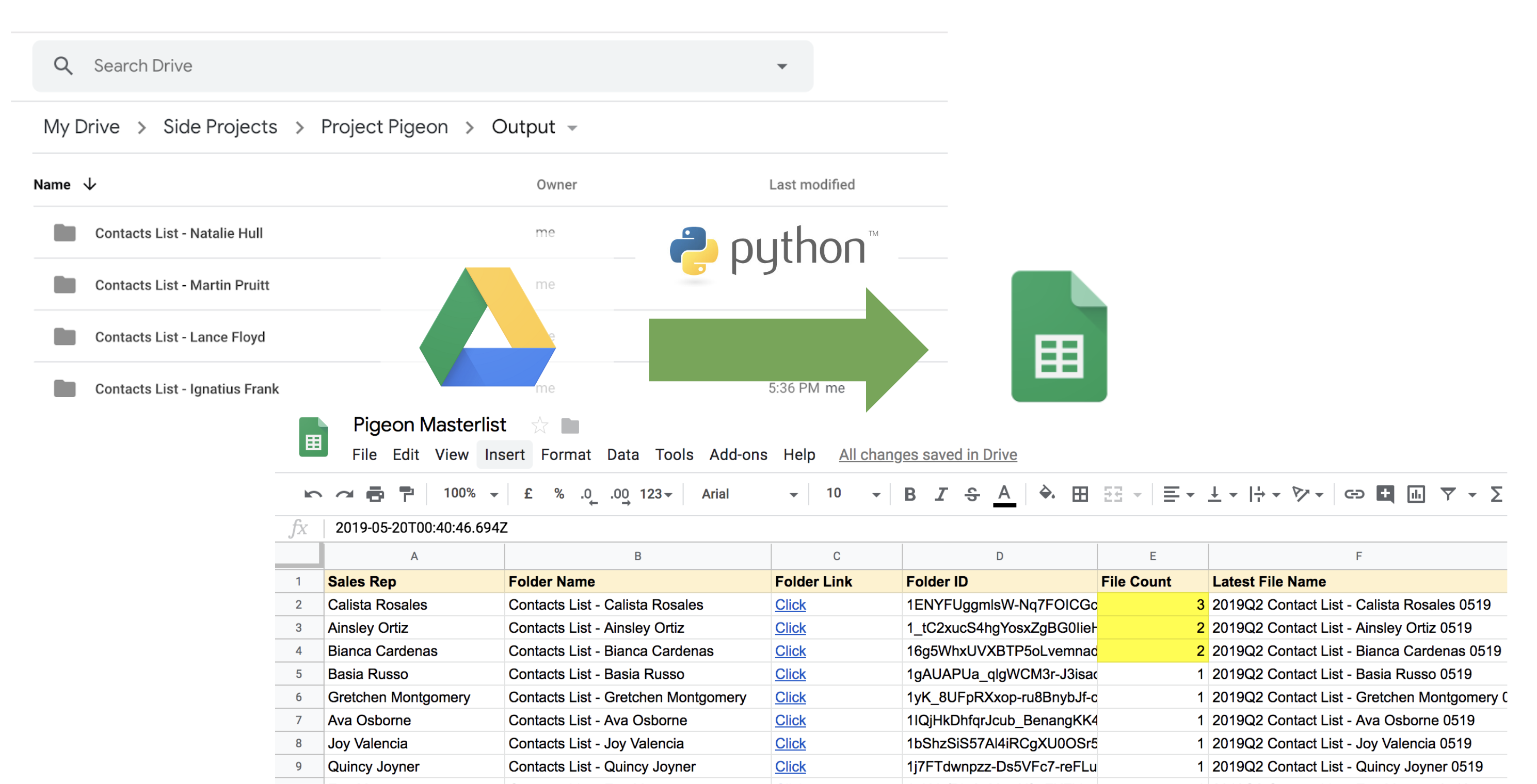 List your folders in Google Drive using Python